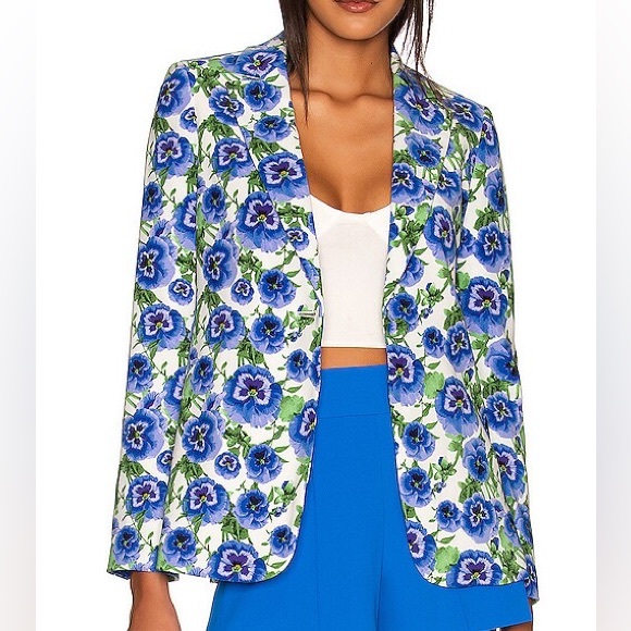Alice + Olivia Blue Floral Blazer